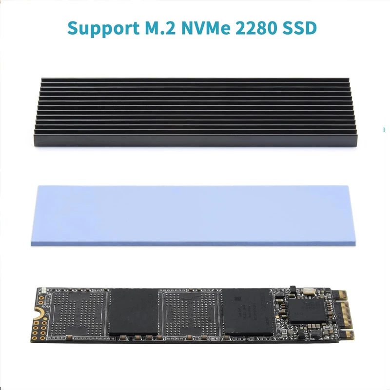 PCIe NVMe M.2 2280 SSD Aluminum Heatsinks Cooler And Silicone Thermal Pad