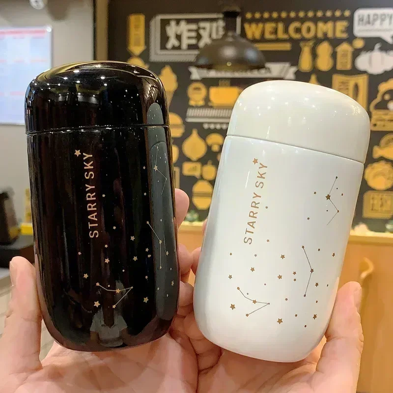 Thermos Bottle Starry Sky Mini Small Capacity Leakproof Coffee Mug 304 Stainless Steel Vacuum Flask 200ML Thermo Bottle Botella