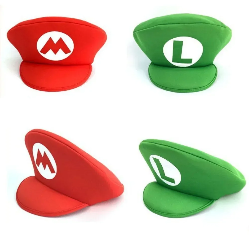 Super Mario Bros Hat for Kids Adult Cosplay Props Halloween Birthday Gift Mario Luigi Children Baseball Cap Shade Sun Cap