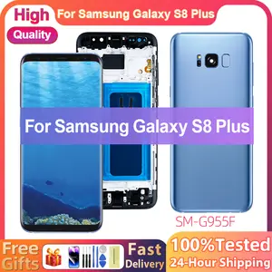 Bilashmart 100% Tested TFT6.2 Samsung Galaxy S8 Plus S8+ LCD Display Touch Digitizer G955 G955F G955FD G955F G955 Screen with Frame