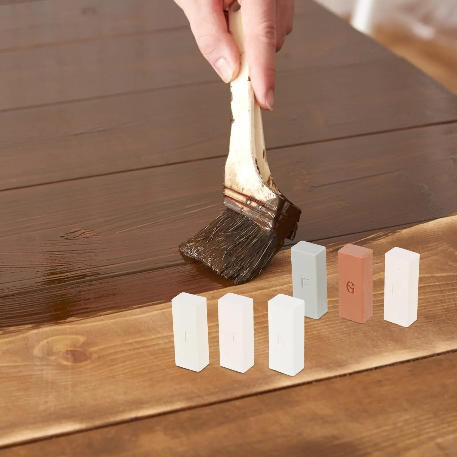 

11Pcs Floor Repair Wax Blocks Plastic Hard Wax Kit Scratch Repair Waterproof for Wood Floor Vinyl Wpc Furniture Home