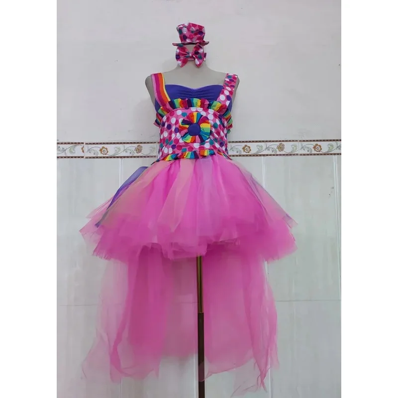 Halloween Klassieke Snoep Kleur Circus Clown Fee Cosplay Kostuum Carnaval Party Casual Grappige Quinn Honing Joke Jurk ir;l5