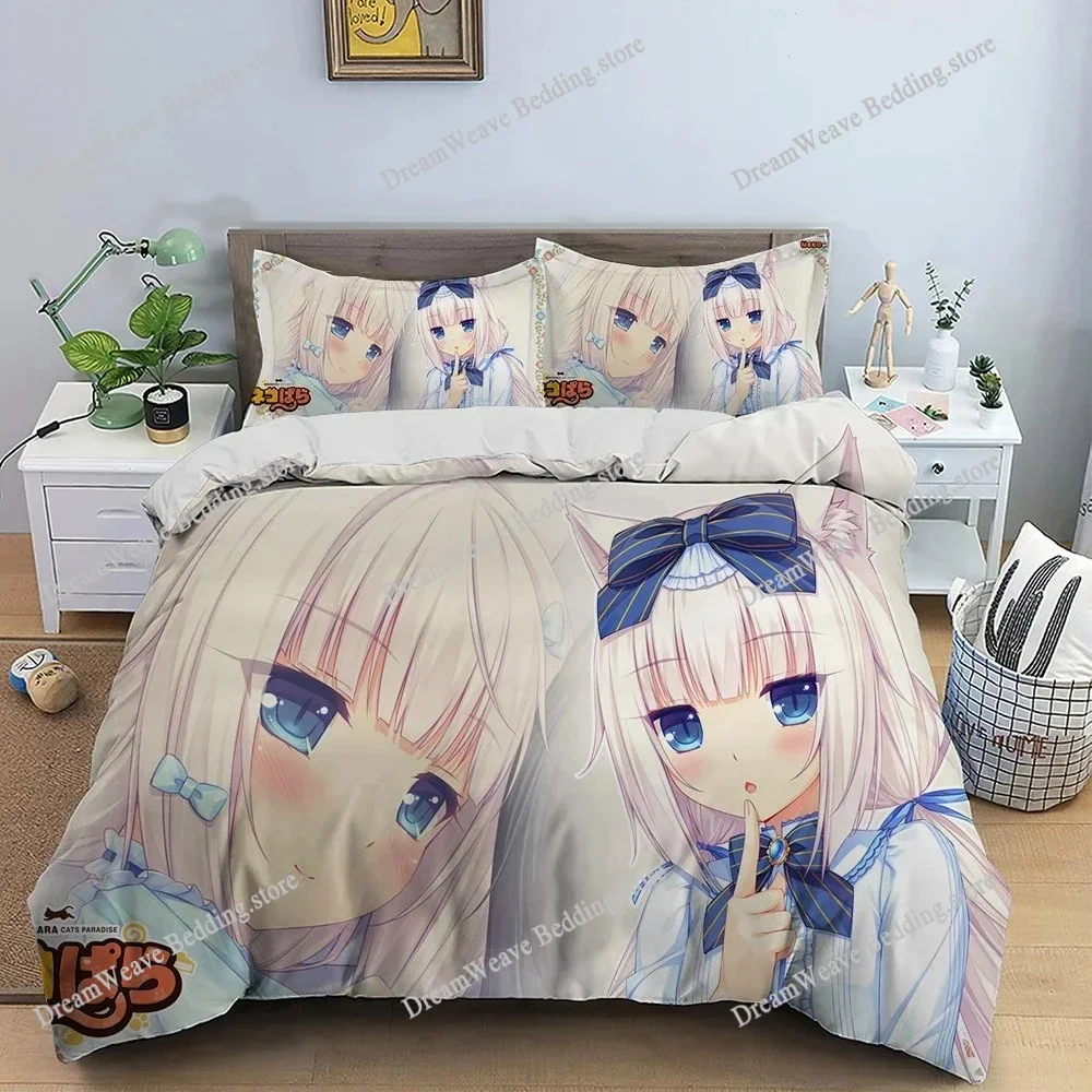 

Home Textile Cartoons Nekopara Sexy Girl Cover Duvet Cover Pillow Case Boy Girl Polyester Bedding Set King Queen Twin Size963