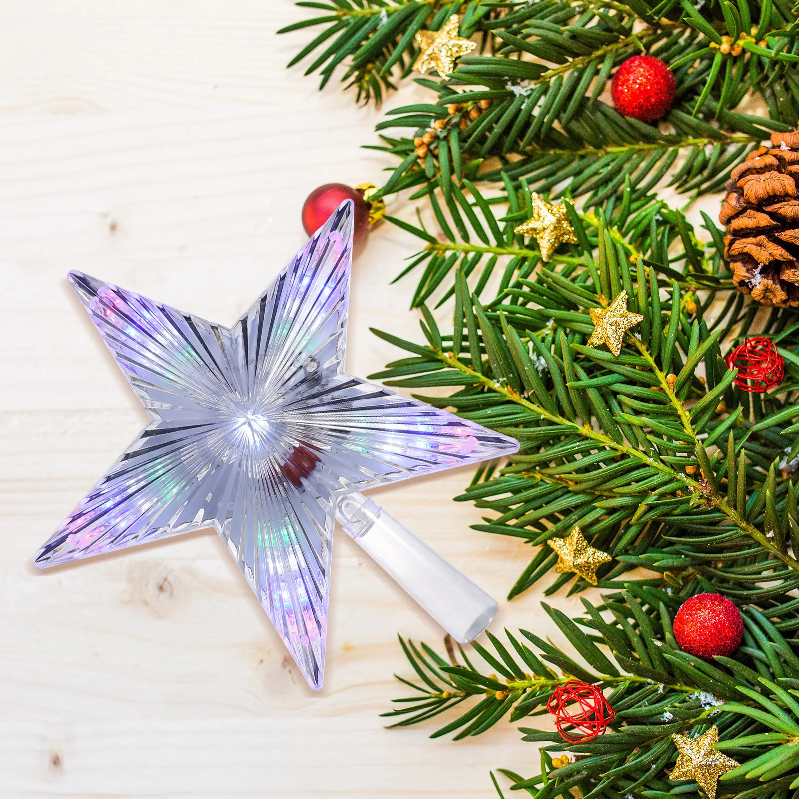 1 قطعة شجرة عيد الميلاد الاكريليك توبر ضوء متوهجة تألق رائعة هدية الكريسماس شجرة عيد الميلاد مصباح ديكور ديكور إمدادات الحفلات #2