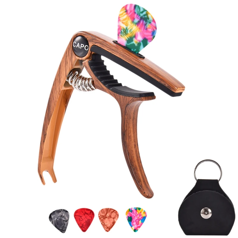 

Guitar Capo For 6/12 String Acoustic And Electric Guitars Bass Ukulele Mandolin Banjo With Picks And Picks Holder