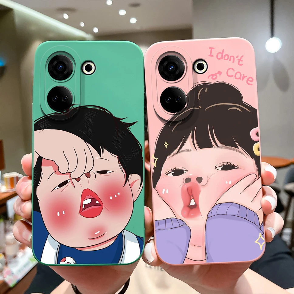 Cases For Tecno Camon 20 Pro 20Premier Phone Soft Slim Case Liquid Silicone Anti Slip Cute Chubby Boy Girl Back Cover Funda Capa