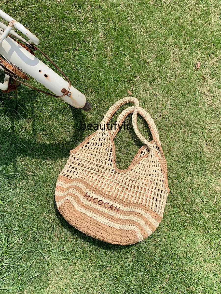 

High-Grade Seaside Vacation Style Hollow Woven Bag Shoulder Bag Atmosphere