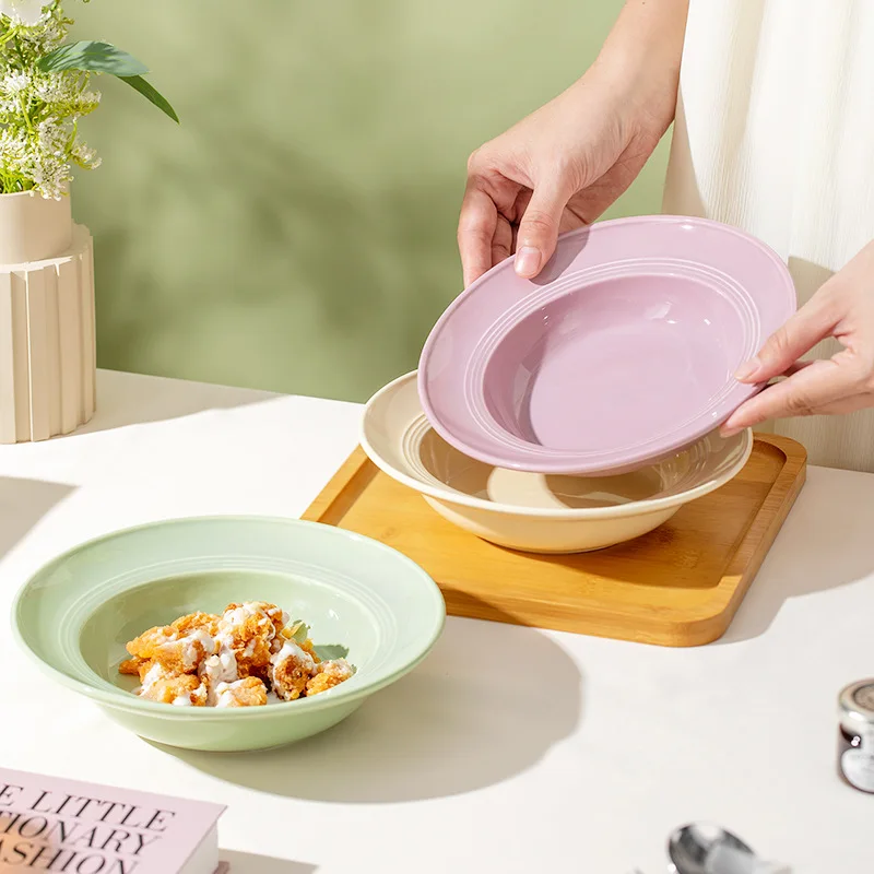 Deep Hat Plate Creative Western Dinner Dish High End Soup Bowl Salad Pasta Plate Photo Friendly Porcelain
