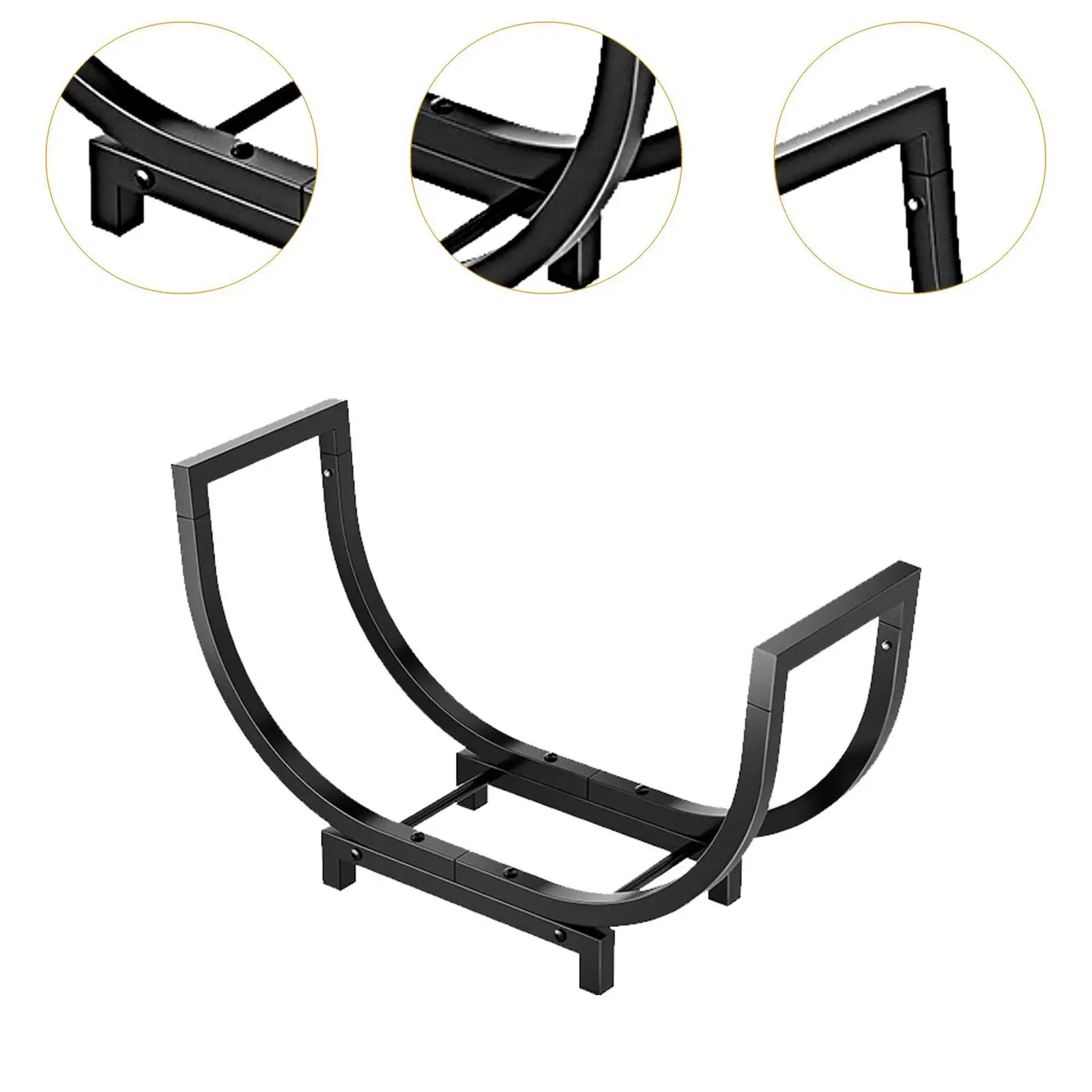 صر الخشب، رف حرق سجل الحطب، شديد التحمل، شبكة سجل الموقد، رف حامل خشب الحطب للفناء الخلفي للسطح الخارجي، #5