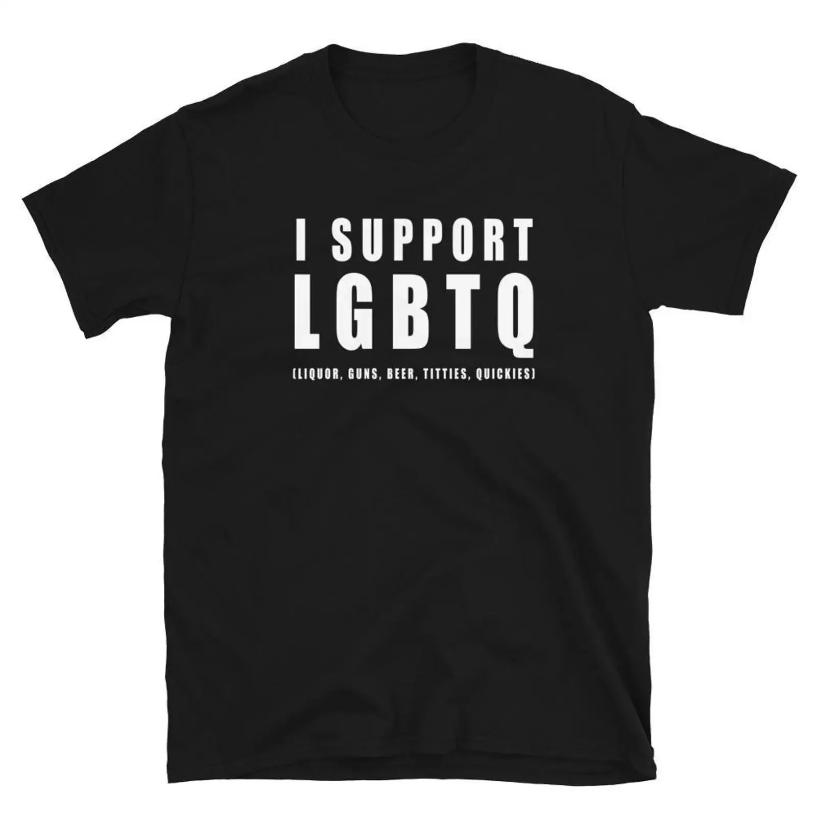 I Support LGBTQ Liquor Guns Beer Titties Quickies Funny T Shirt vintage Washed fashion Comfortable Stylish