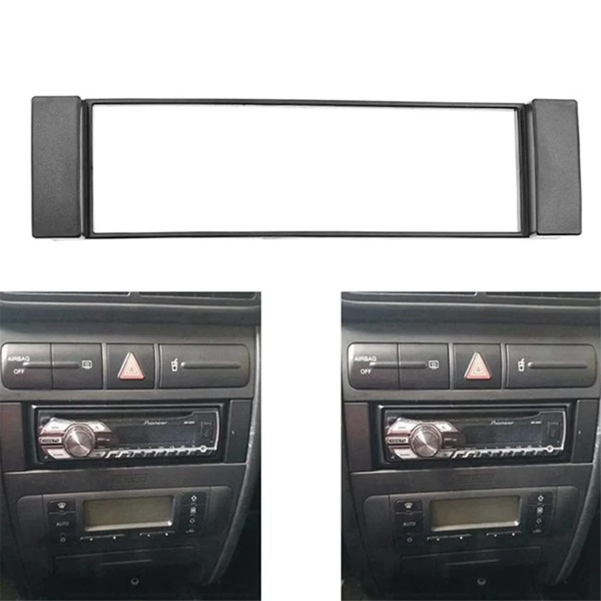 2Pcs Fascia 1 Din Frame for Audi A3 8L A6 4B Seat Toledo Leon Fiat Scudo Stereo Facia Plate Dash CD Trim Radio CoverJAS