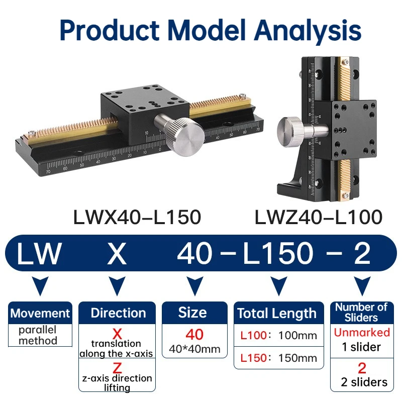 Manual X-Axis/Y-Axis Linear Translation Stage Rack Pinion Sliding Table for Precision Positioning in Laboratory and Optical Work