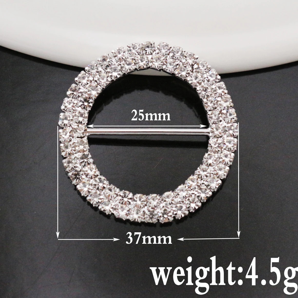 Round Plated Rhinestone Buckles, Invited to the Wedding Rbbon, Belt Buckle, Decoration, Factory Price, 10Pcs