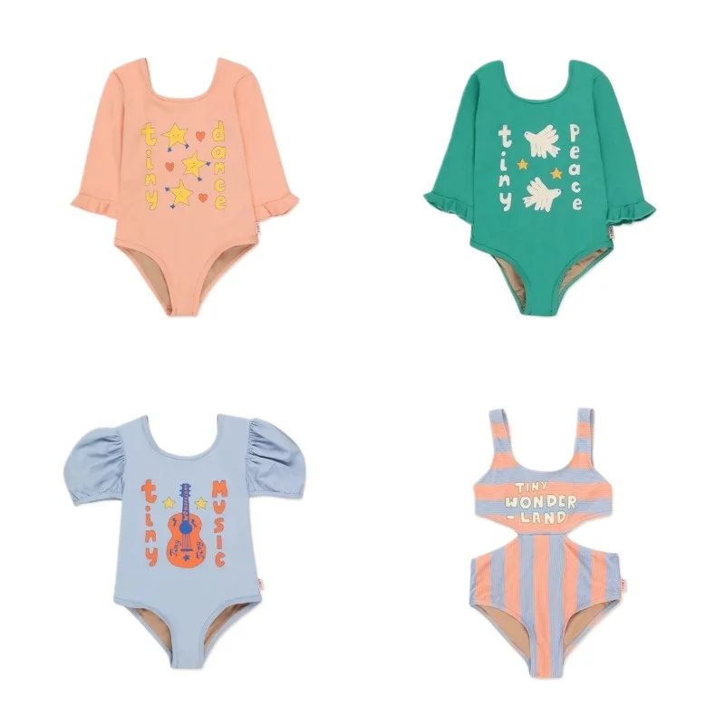 Girl Swimwears Seagull Long Sleeved Swimsuit Star Baby Girls Swimwear  Boy Beach Shorts  Boys Vacation Sunscreen Swimsuits