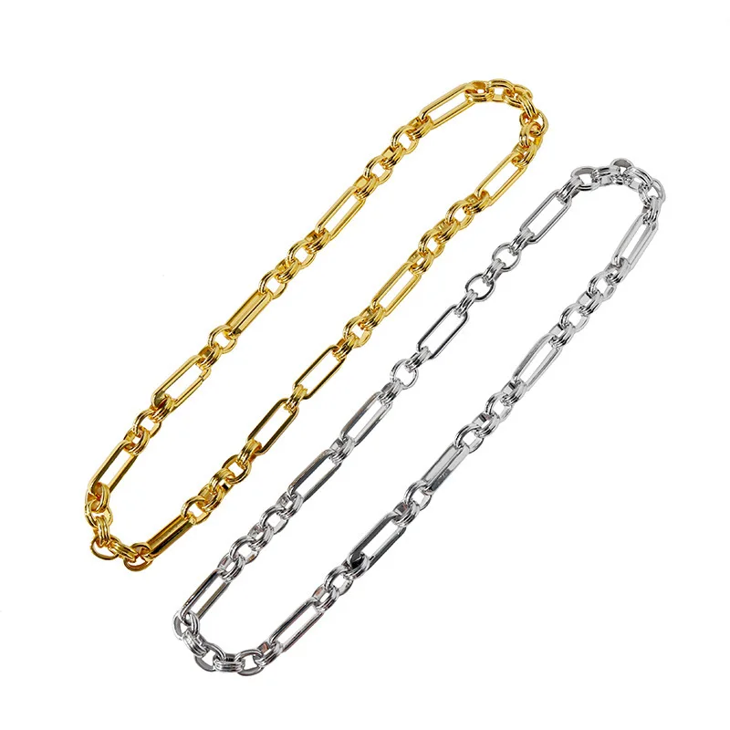 

Fashionable metal bamboo knot interlocking chain, original niche versatile accessory, centerpiece decoration