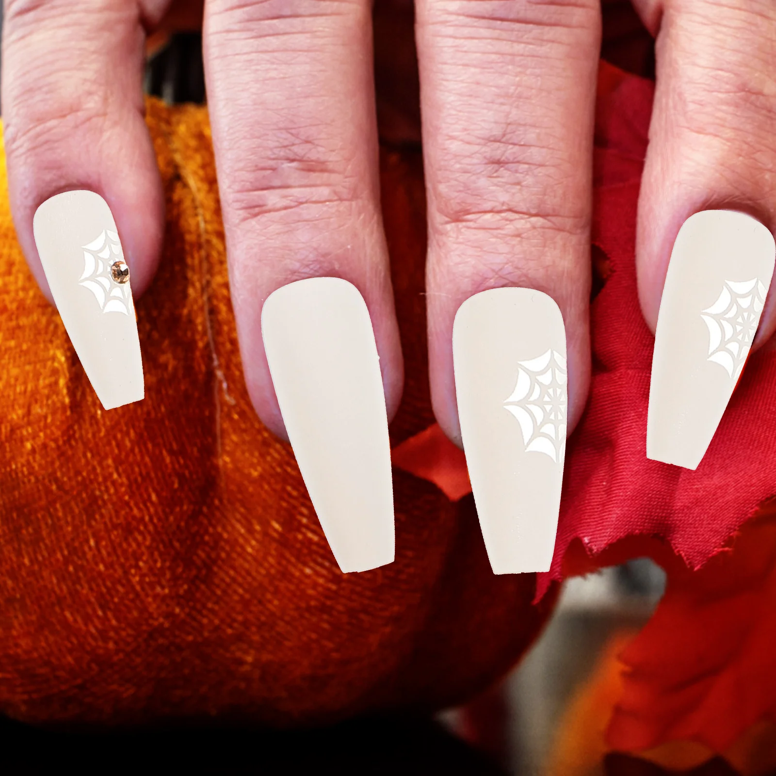 

24Pcs False Nails for Women Halloween Press on Long Artificial Nail Tips DIY Manicure Patches Glue on Nails Fashionable Nail Kit