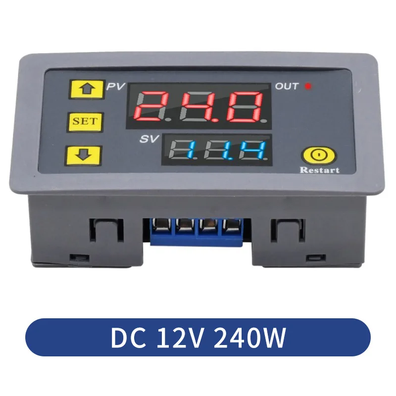 220V 24V 12V T3230Digital Time Delay Relay Dual LED Display Cycle Timer Control Switch Adjustable Timing Relay Time Delay Switch