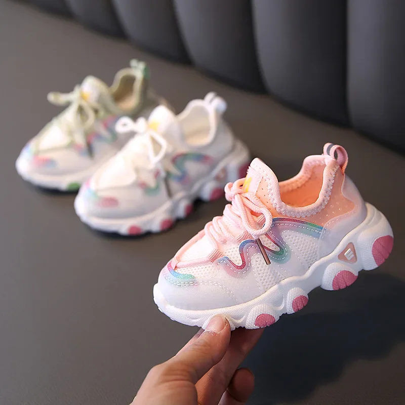 

Children Spring Autumn Korean Edition Sneaker Boys Soft Soled Casual Shoes Girls Breathable Student Shoes Neutral Front Lacing