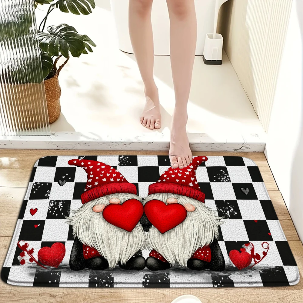 

Christmas Carpet Cartoon Dwarf Door Mat Red Santa Claus Floor Mat Holiday Decoration Indoor and Outdoor Foot Mat Absorbent Mat