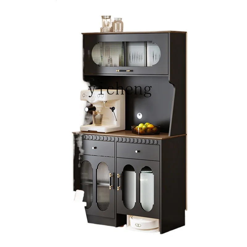 

XL American retro style dining side cabinet integrated high cabinet against the wall light luxury storage tea cabinet