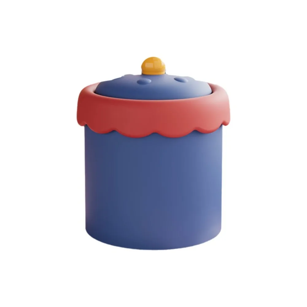 Storage Bucket Plastic Desktop Trash Can Cartoon with Cover Mini Waste Bin Portable Stylish Look Waste Paper Basket Office