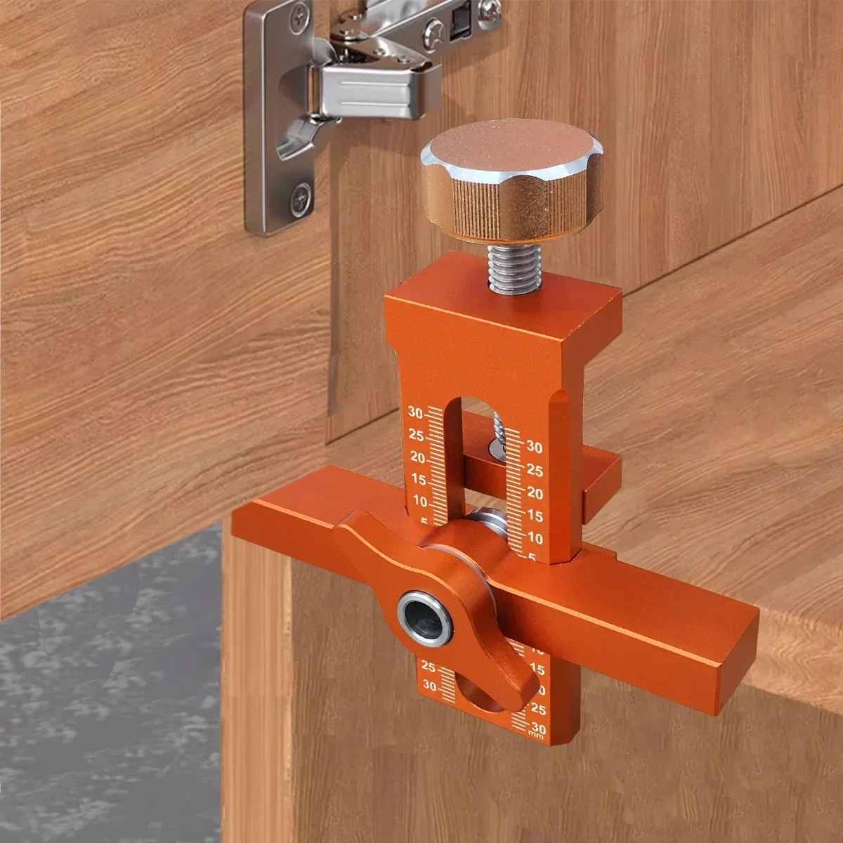 2 in 1 Cabinet Door Installation Positioner 10mm Rebounder Punched Mounting Jig for Wardrobe And Cabinet Door Panel Installation