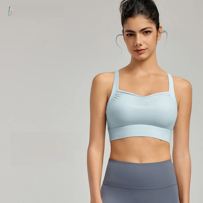 

Женский бюстгальтер с перекрестной спинкой в европейском и американском стиле с подушечками для груди, маленькая грудь, пуш-ап, фитнес, спортивный жилет для йоги, крутое нижнее белье