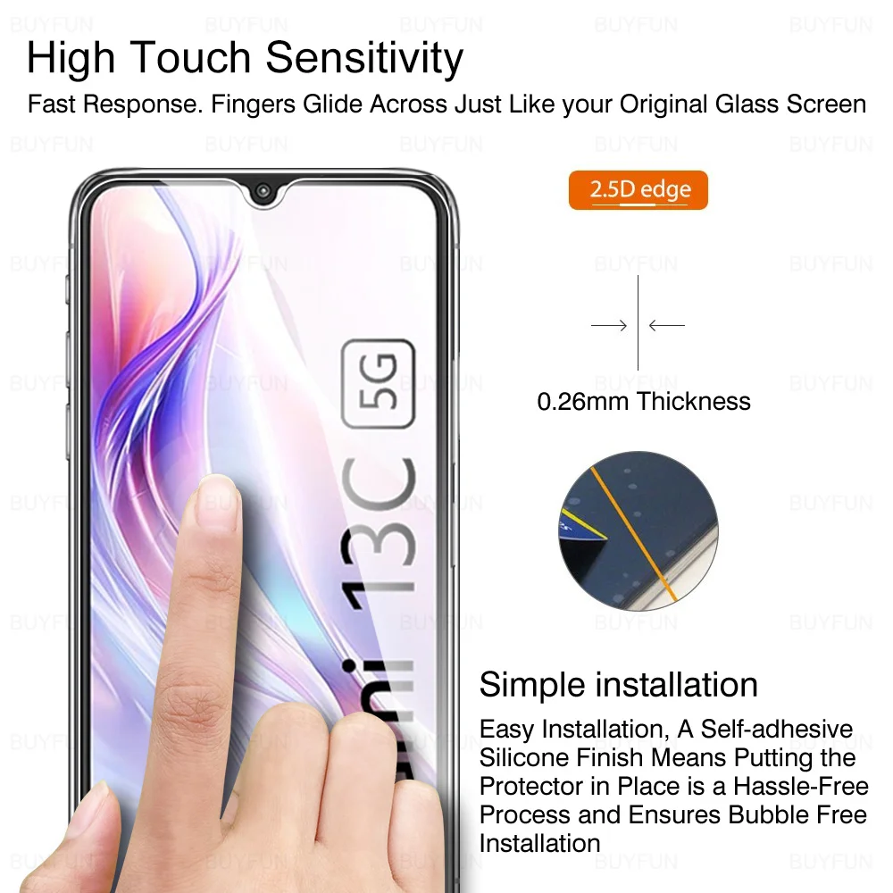 Pellicola di vetro 3 pezzi per Xiaomi Redmi 13C 5G 13R pellicola salvaschermo per Xiaomi Redmi 13C 4G Redmi13C 13 C C13 mi13R HD vetro temperato