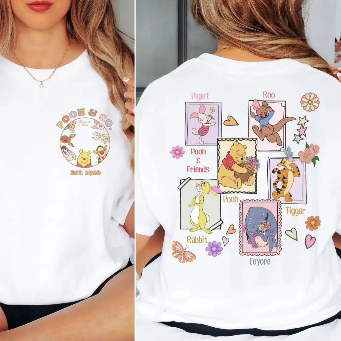 

Винтажные рубашки Винни-Пух и друзья, футболки из чистого хлопка Heirloom, футболки Disney World, семейные футболки Disney