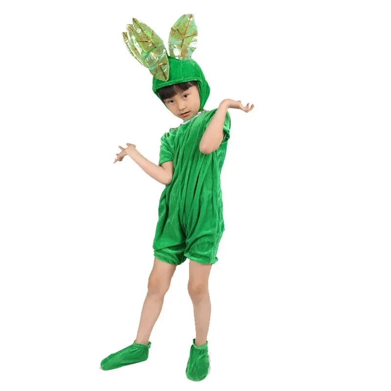 حماية البيئة للأطفال شجرة صغيرة كبيرة التمثيل زي الزهور والأشجار النمذجة العشب مرحلة الدراما الدعائم يوم الأطفال