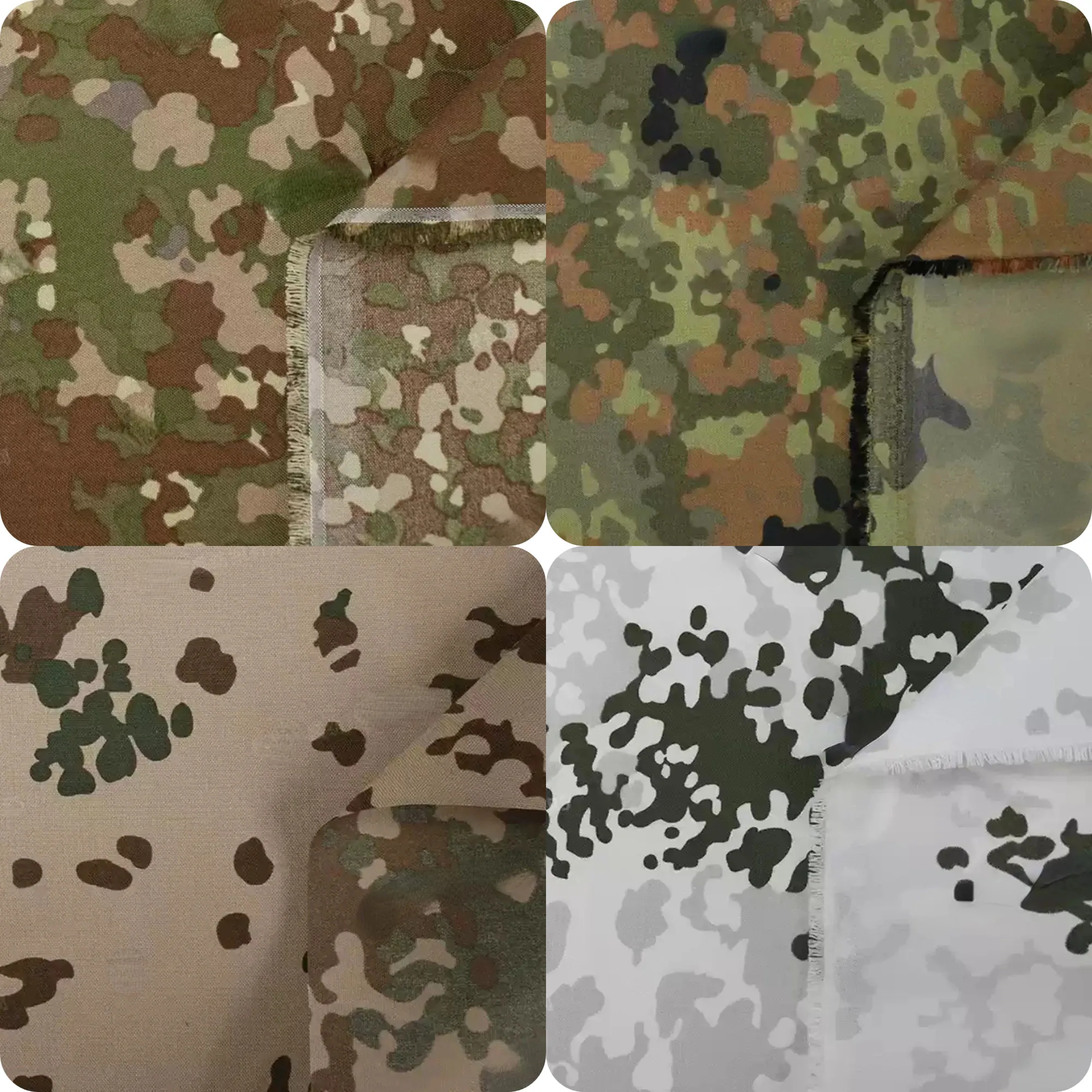 500D Nylon German Flecktarn Camouflage Fabric All-Terrain Jungle Desert Snow Spot Waterproof Cloth for DIY Bags Vest