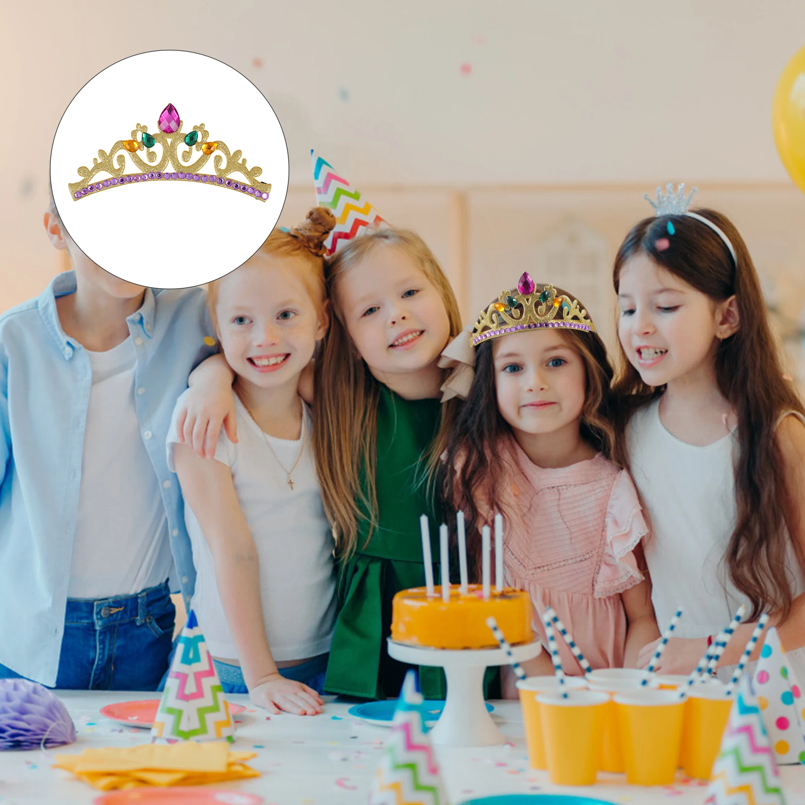 

Golden Birthday Headb Rhinestone Hairb for Girls Rhinestone Headb Party Wedding Accessories Hairpieces Princess Decor