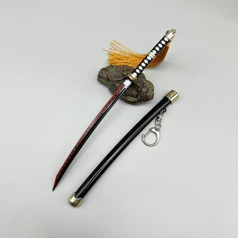 23cm Tensa Zangetsu Ichigo Kurosaki Bleach Anime Merchandise 1:6 Metal Japanese Katana Weapon Model Home Ornament Crafts Toy Boy