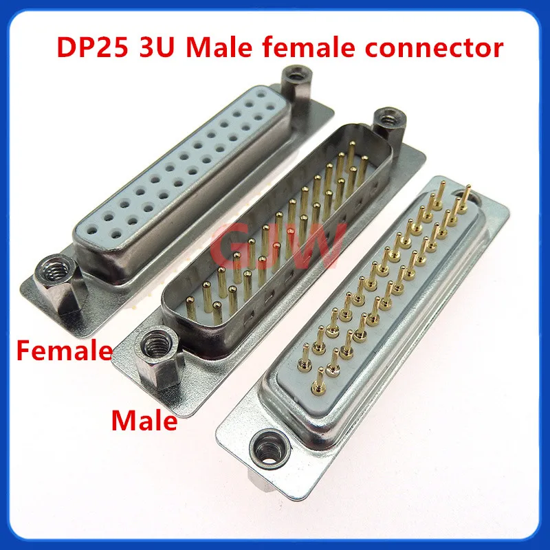 1PCS DP25 3U Gold plated HDP25 MALE FEMALE CONNECTOR Insert plate type D-Sub Mounting DB25