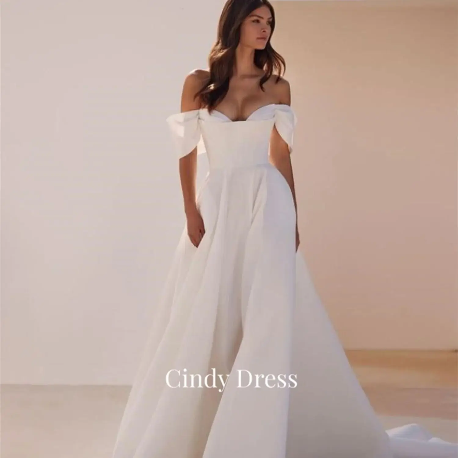 

Cindy White Prom Dresses Luxury Evening 2024 Sexy Suitable Request Off the Shoulders Elegant Guest Wedding Dress Dubai Woman's