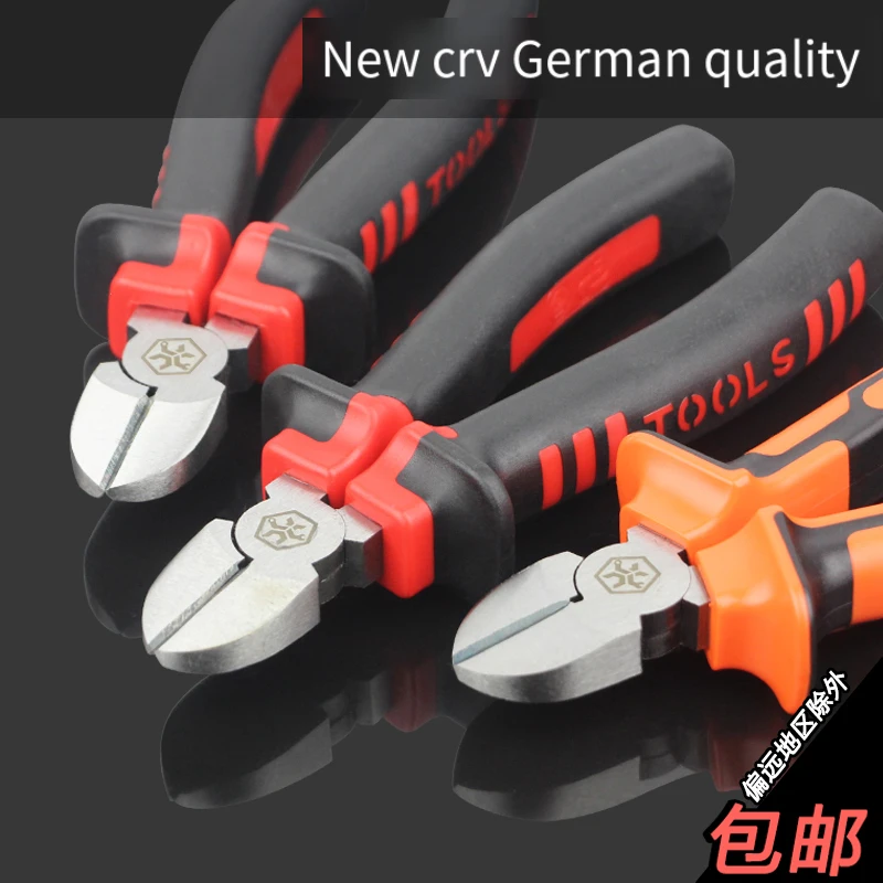 

6-8Inch Carbon Steel Length Wire Cutter Cable Cutting Oblique Plier Diagonal Pliers Electrician Tool with Double Colour Handle