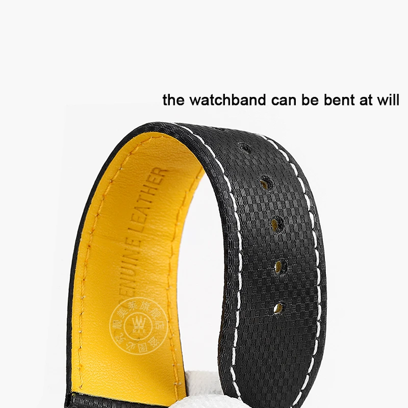 For Breitling Nylon Lea/ther watch Strap Yellow wolf SB0147 Blackbird Avenger canvas watchband 22mm men bracelet Folding buckle