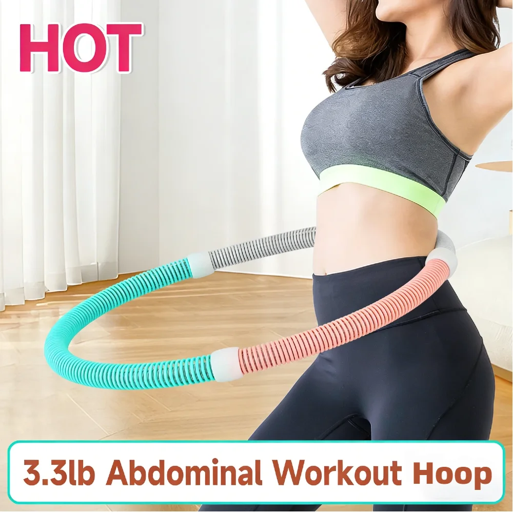 Aro de Ejercicio Portátil con Resorte, Plegable, con Peso, para Entrenamiento Abdominal, Quema Calorías en 30 Minutos, Entrenamiento del Core con Cinta para la Cintura para Pilates