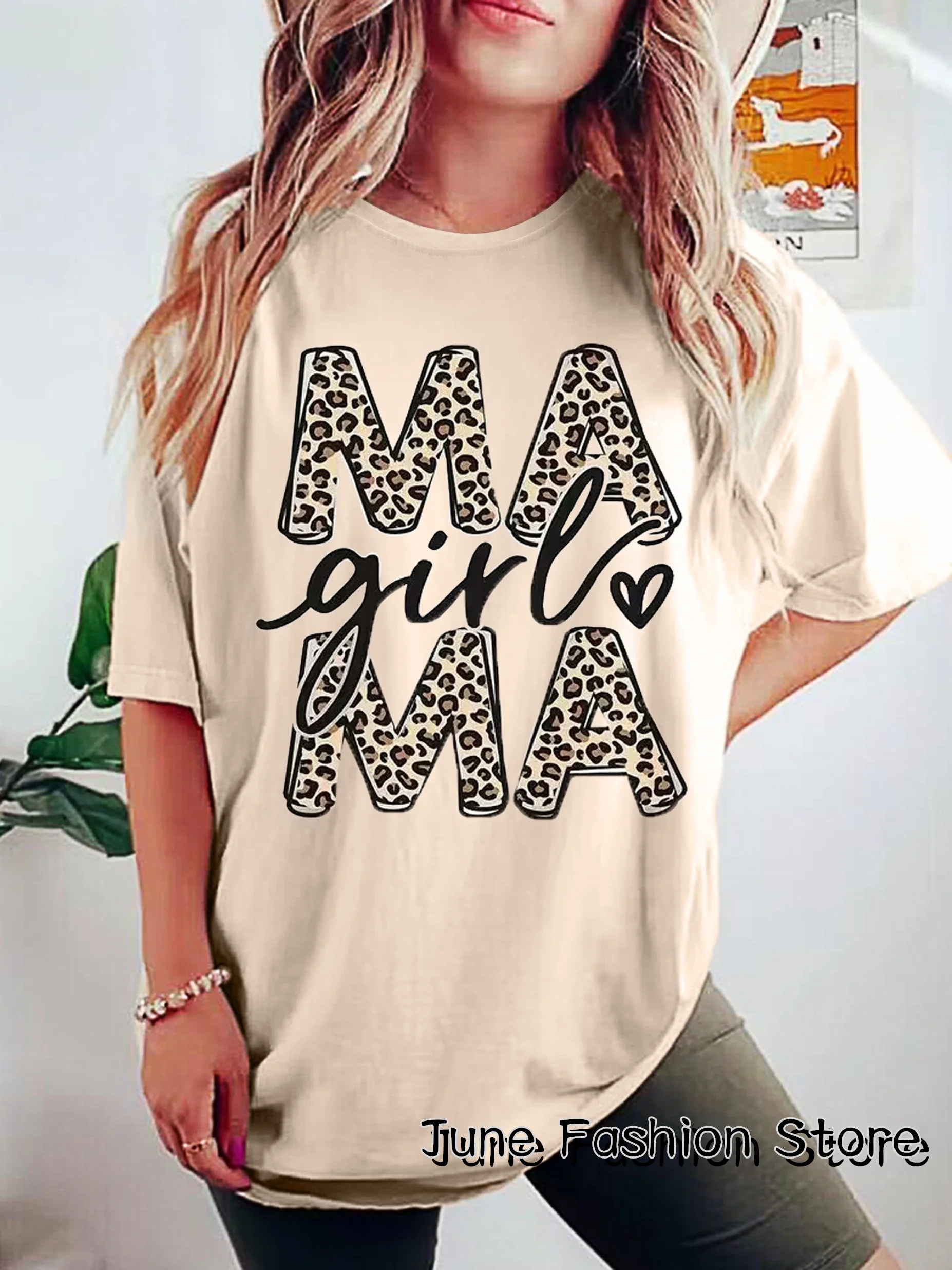 Summer Women MAMA T-Shirt Fashion Letter Print Short Sleeve Cotton Clothing Female Vintage Tops Tees Mother Casual Streetwear