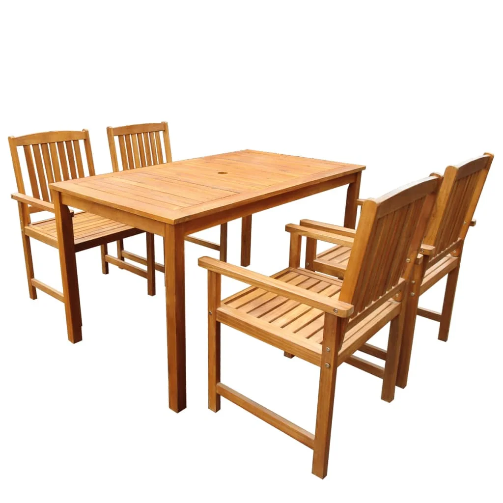 5 pcs solid acacia wood outdoor dining furniture