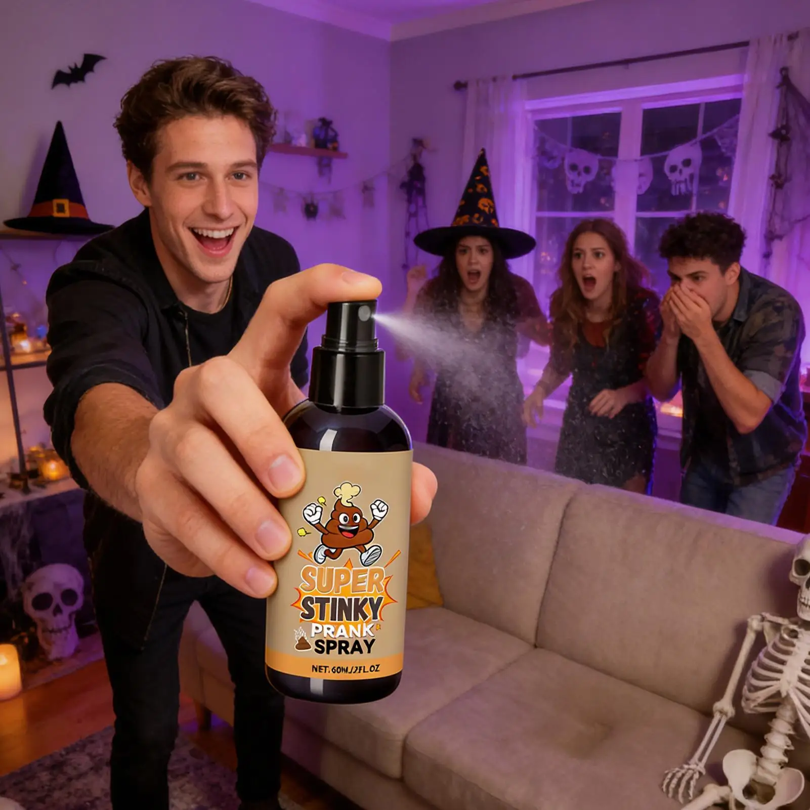 Stink Spray 60ml Liquid Stink Gag Prop Extra Strong Temporary Fart Spray for Kids Boys Girls Adults Party April Fool's Day