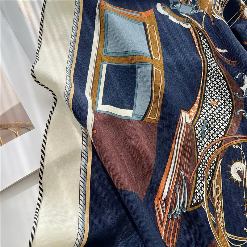 Wool Silk Scarf Women Soft Shawls Luxury Designer Pashmina Head Wrap Stole Christmas Gift Triangle Shape 195CM 125CM 125CM - image 4