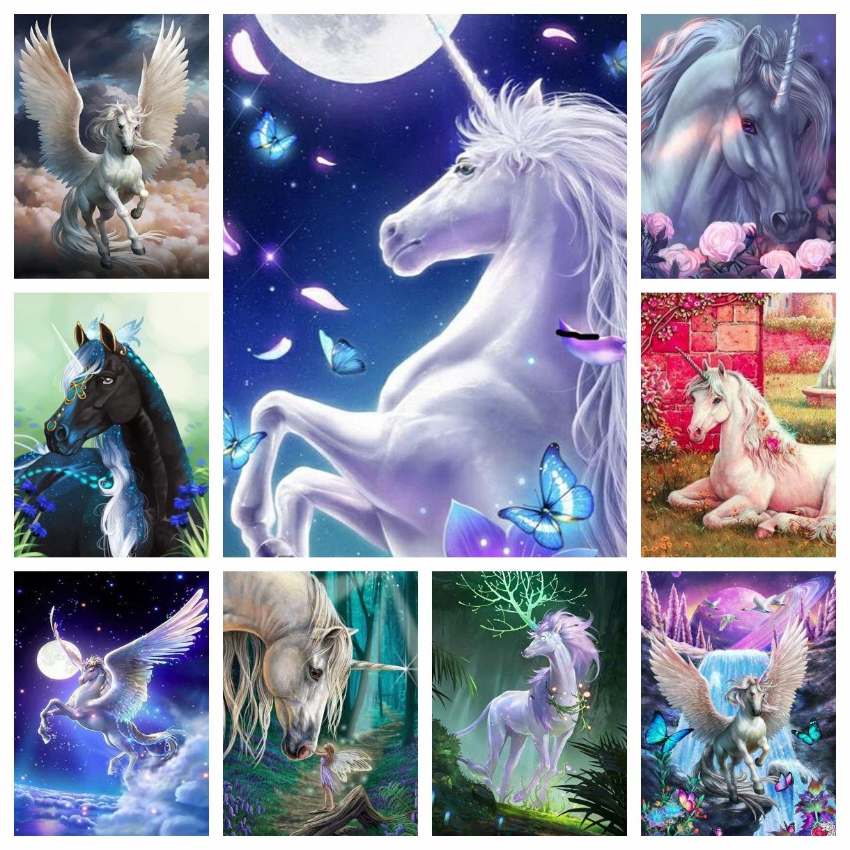 Tier 5D DIY Diamant Malerei Einhorn Kreuz Diamant Stickerei Kit Diamant Kunst voller Kreis Diamant Mosaik Home Decor Geschenk Pferd