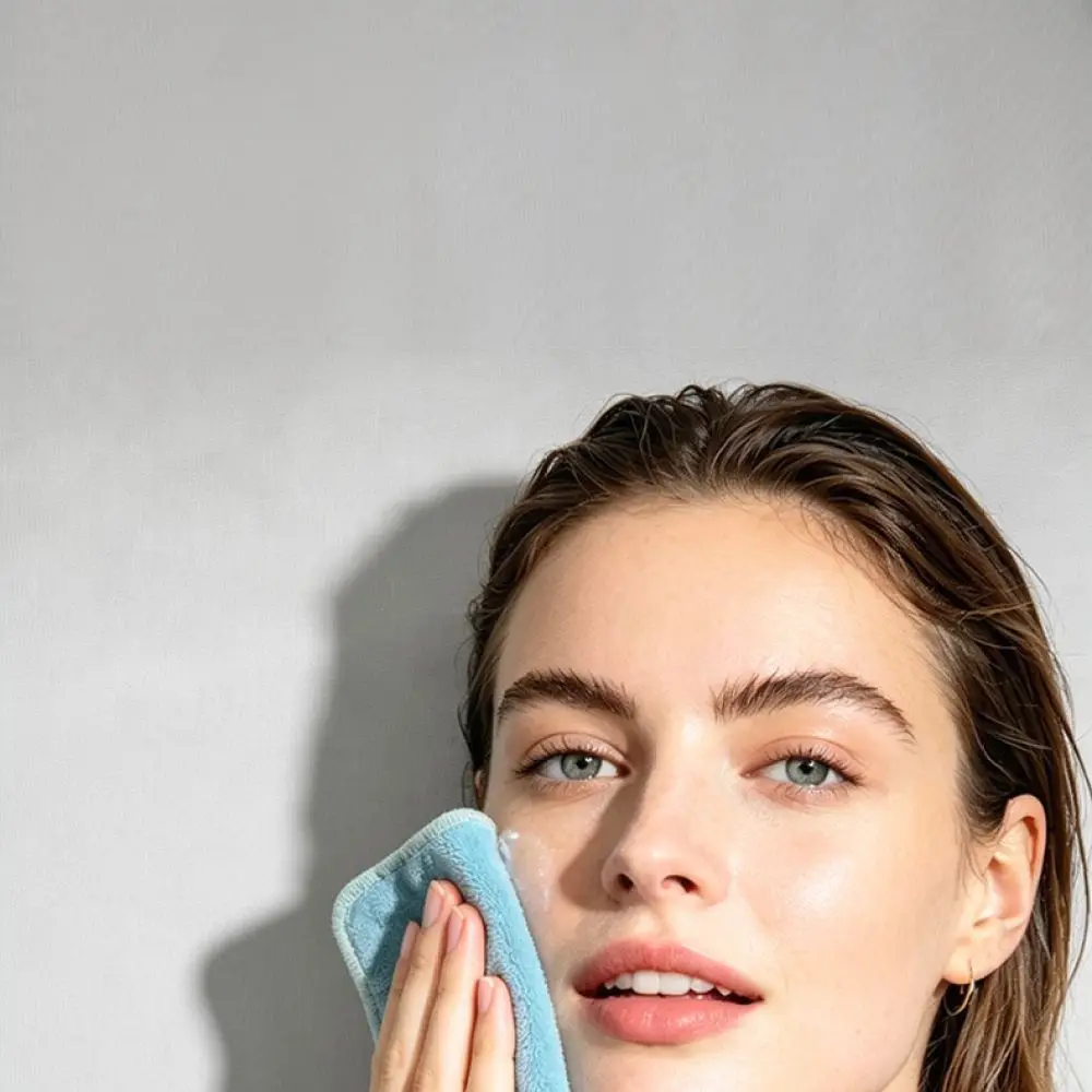 Face Cleaning Cloth Reusable Makeup Remover Towel Soft Double Sided Polyester Pad For Effective Daily Facial Pore Care Tool