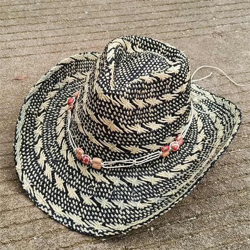 Western Straw Cowboy hat straw hat solid summer sombrero vaquero Sunshade Jazz Hat Panama sun hat sombrero vaquero hombre chapea