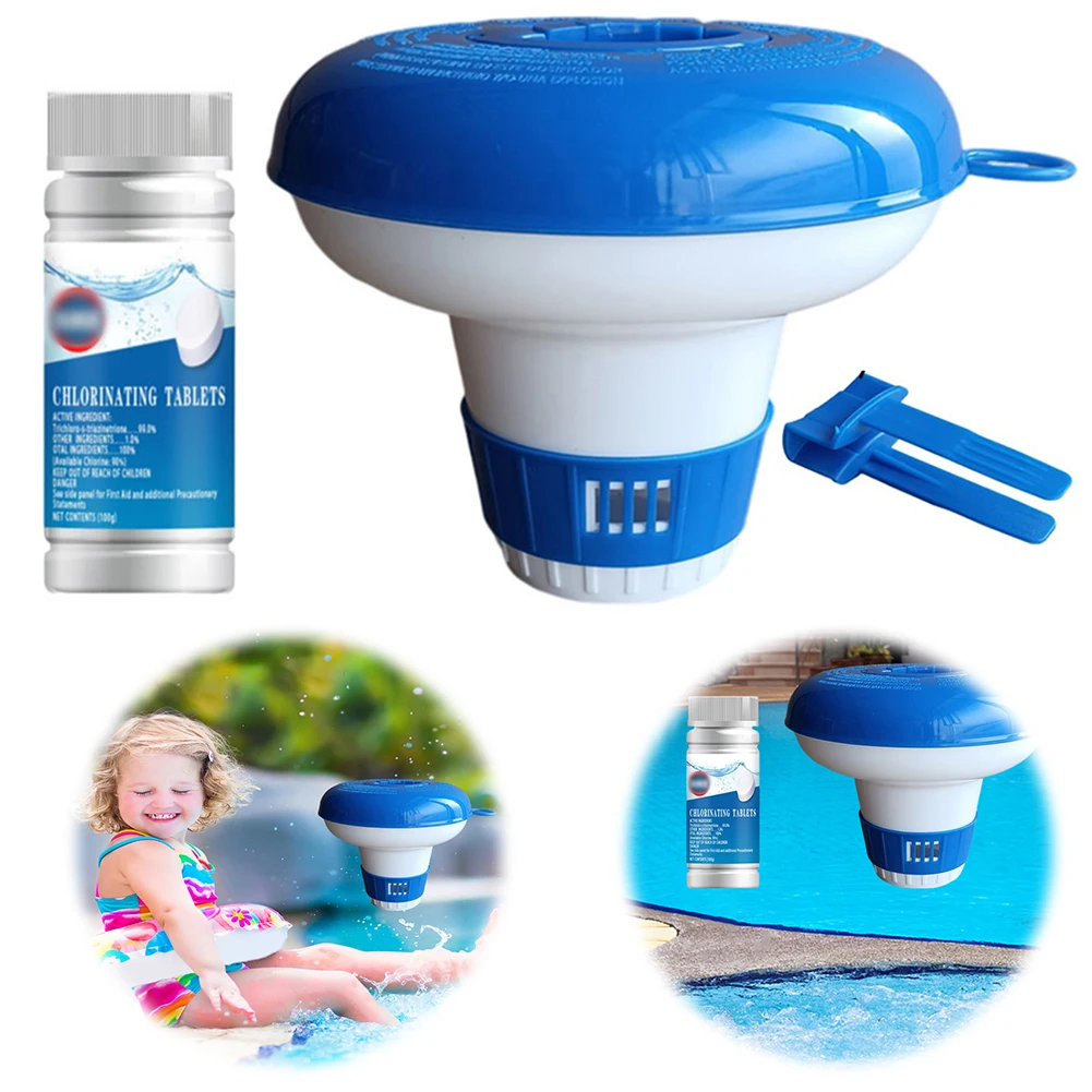 

Floating Chlorine Dispenser with Clip Pool Floating Chlorinator Pool Chlorine Tablet Dispenser for Purify Swimming Pool Water
