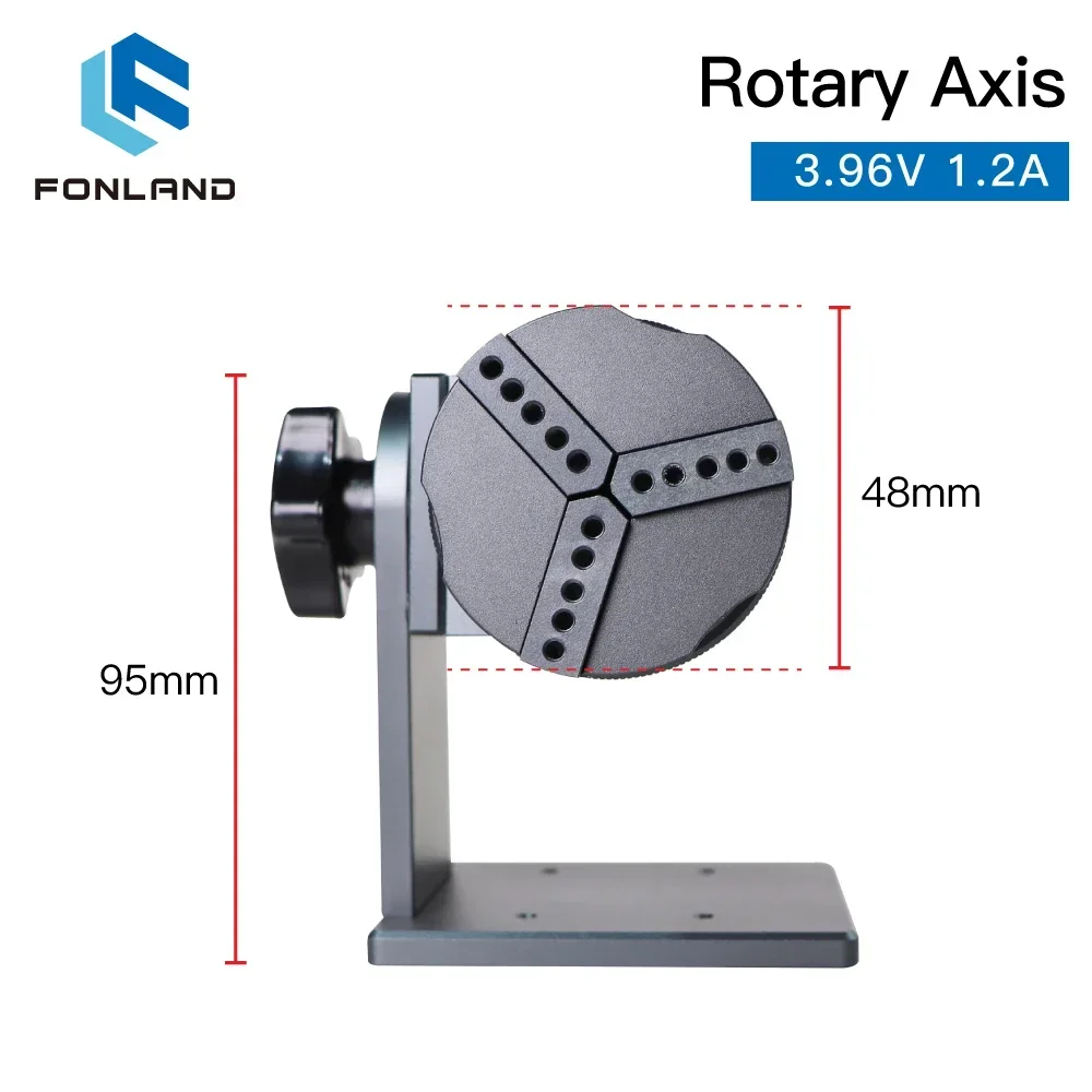 Fonland DAJA Rotary Axis with DM442 Driver Fiber Laser Engraver Marking Machine Rotation Tool for 360 Round Metal Adjustable