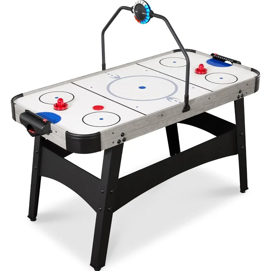 

54 Inch LED Air Hockey Game Table with Light-up Scoreboard High-Power Motor and AC Power Outlet for Home or Recreational Use In