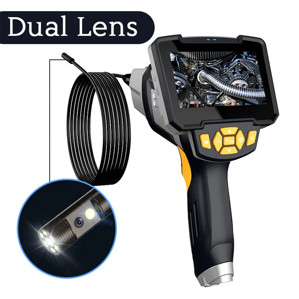 كاميرا بالمنظار المحمولة بعدسة مزدوجة 4.3 بوصة HD LCD منظار فحص مقاوم للماء 1 متر 5 متر 10 متر مع بطاقة TF 32 جيجابايت #3