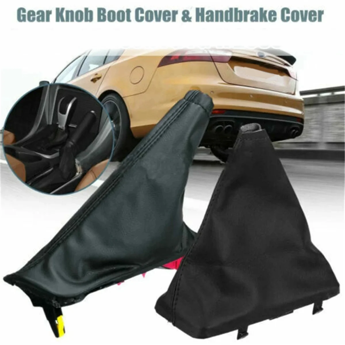 Handbrake & T-Bar Boot Cover for Ford Falcon FG FG-X 2008-2018 Transmission Shift Gear Boot Cover 1031916 1029182—L49A